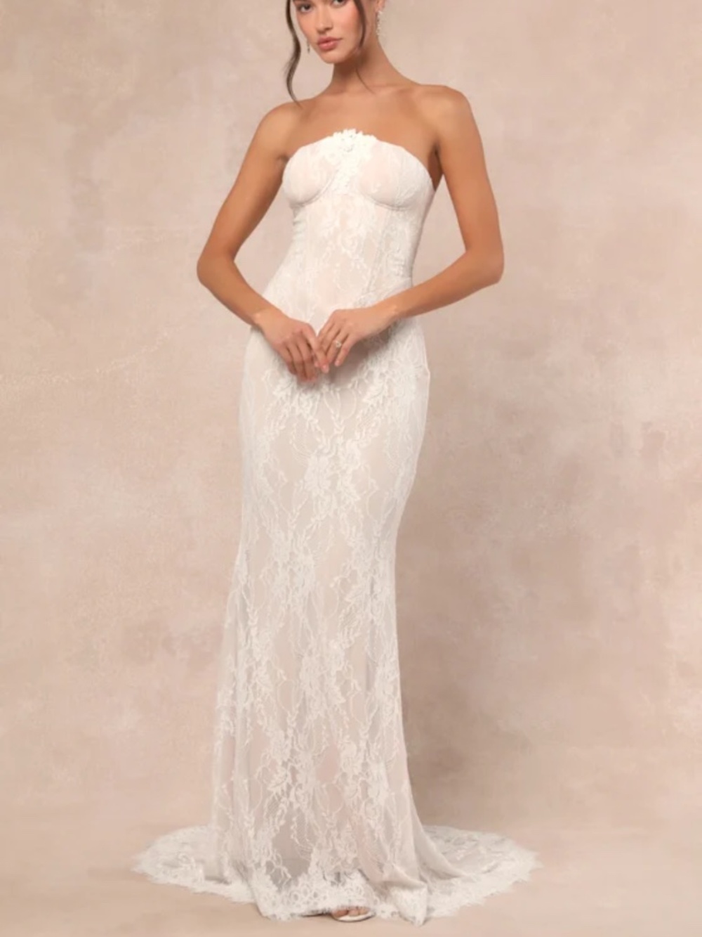Lulus Valeria white strapless dress